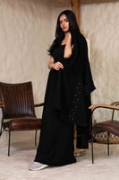 عباية قطعتين منفصلة تنورة مع جاكيت مطرز