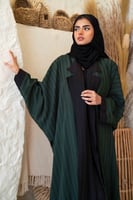 عباية وجهين باللون الزيتي والاسود