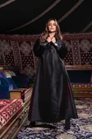 عباية شتوية بياقه ومعصم جلد