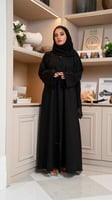 عباية باكمام مطرزة بورد