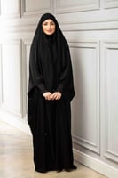 عباية رأس بكم مطاط عريض وكلفة