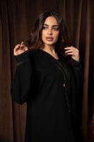 عباية بتطريز ذهبي ناعم