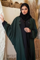 عباية وجهين باللون الزيتي والاسود