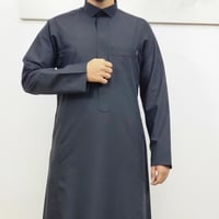 ثوب أسود سحاب مخفي قلاب كم سادة رجالي