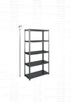 رفوف خشبية معدنية 200x90x45cm اسود