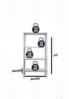 وحدة تخزين حديد 40×90×200 سم