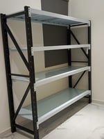 رفوف تخزين متوسطة التحمل ابيض واسود مقاس 200x200x6...