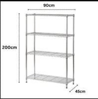 ارفف مطبخ كروم سلكية 200x90x45سم