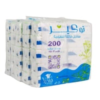 مناديل وجه توكير 50 عبوة (200 منديل مفرد نقش خفيف)