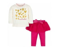 طقم بناتي من قطعتين Sweetheart من القطن العضوي 100...