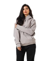 Hoodie Double cap Blue هودي رمادي ودبل كاب اسود