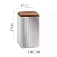 علبة سيراميك كبيرة بغطاء خشبي