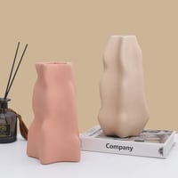 فازة سيراميك بطراز موراندي الهندسي