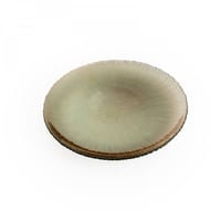 صحن زجاجي رمادي كبير