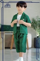 جاكيت اليوم الوطني اطفال اللون الاخضر كم قصير