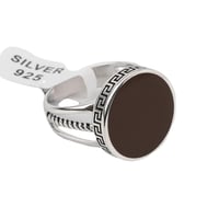 خاتم فضة معتق ملكي بني