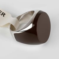 خاتم فضة رجالي عيار 925 بني داكن أنيق R-10