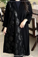 عباية تالا قماش باربي مع شكماش ملكي ودنتل جانبي