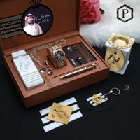 اطقم رجالية فخمة مع ساعة جلد وكبك وعطر 100 مل