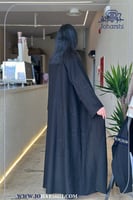 عباية كريب ملكي اسود