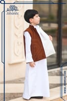 سديري شتوي دبل فيس أطفال لون ابيض مع جملي