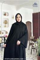 عبايه سودا مشجر لمعه مع شك في الكم - عبايتك