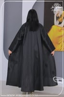 عباية كريستال اسود فاخرة مزينة بفصوص الكريستال
