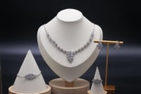 طقم سهره زركون فضي أنيق