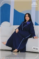 عباية ملونة فخمة لون كحلي فاتح مطرزه