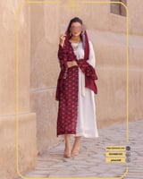 جلابيه شالكي نسائي عنابي فخم