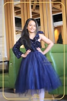 فستان اطفال منفوش أزرق - فساتين العيد للاطفال - فس...