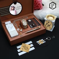 اطقم رجالية فخمة مع ساعة جلد وكبك وعطر 100 مل