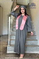 عباية تخرج رمادي غامق مع وشاح تخرج بالاسم للبنات و...