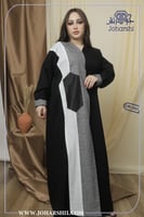 عباية اسود وابيض فاخرة بتصميم شرقي - عبايات توصيل...