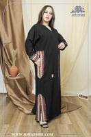 عباية حرير مغسول اسود مع جيب