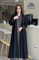 عباية مناسبات فخمة كتان تطريز اهاري ملون لف