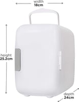 ثلاجة سيارة صغيرة دينكس 4 لتر بتصميم محمول أبيض