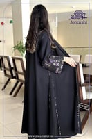 عباية وداد دانتيل على الكم والجوانب تحديد فاخرة بت...