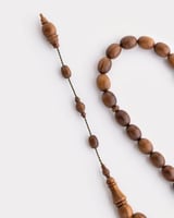 سبحة خشب الصندل بتصميم كلاسيكي بني معرق تمليكة