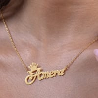 سلسال مخصص بالاسم مع تاج تصميم حسب الطلب - سلسال ب...