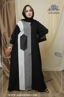 عباية اسود وابيض فاخرة بتصميم شرقي - عبايات توصيل...
