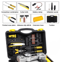 طقم ضاغط محمول للسيارة إطارات السيارة مع مجموعة مل...