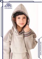 هودي اطفال اوفر سايز شتوي هليله ورده رصاصي