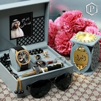 اطقم هدايا رجالية راقية ساعة جلد وكبك وسبحة