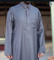 ثوب سعودي رجالي شتوي قلاب سحاب رمادي