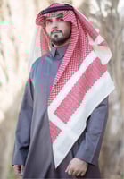 شماغ بروجيه الأصلي احمر مع بيج