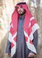 شماغ Ferroاحمر مع بيج رجالي