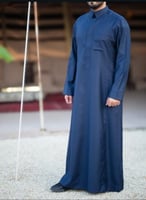 ثوب سعودي رجالي شتوي قلاب سحاب ازرق