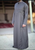 ثوب سعودي رجالي شتوي قلاب سحاب رمادي