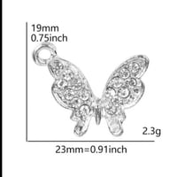 تعليقات فراشة فضي صغيرة20 قطعة